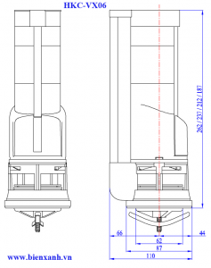 Van xả 2 nhấn liền khối Cao cấp HKC-VX06