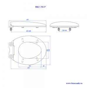 Nắp Bàn Cầu Rơi Êm Cao Cấp HKC-NE27
