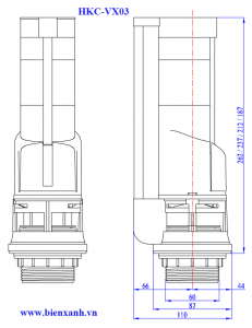 Van Xả Bồn Cầu 2 Nhấn 2 Khối HKC-VX03