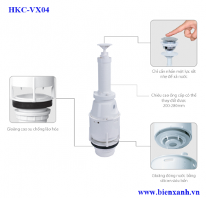 Van xả bồn cầu 1 nhấn siêu nhẹ 2 khối HKC-MN35