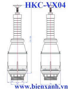 Van xả bồn cầu 1 nhấn siêu nhẹ 2 khối HKC-MN35