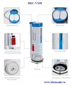 Van xả 2 nhấn SM liền khối Cao cấp HKC-VX08