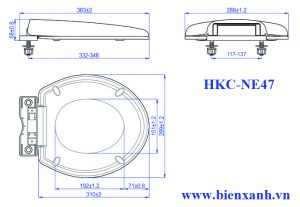 Nắp Bàn Cầu Rơi Êm Cao Cấp HKC-NE47